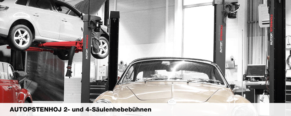 AUTOPSTENHOJ 2- und 4-Säulenhebebühnen